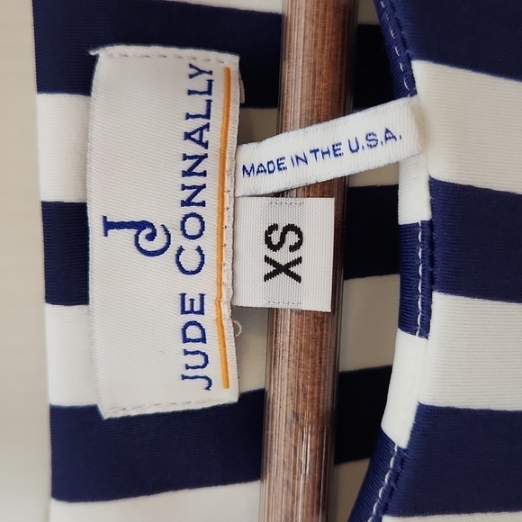𝅺JUDE Connally Navy and White Striped Molly Dress Size XS - Picture 9 of 11